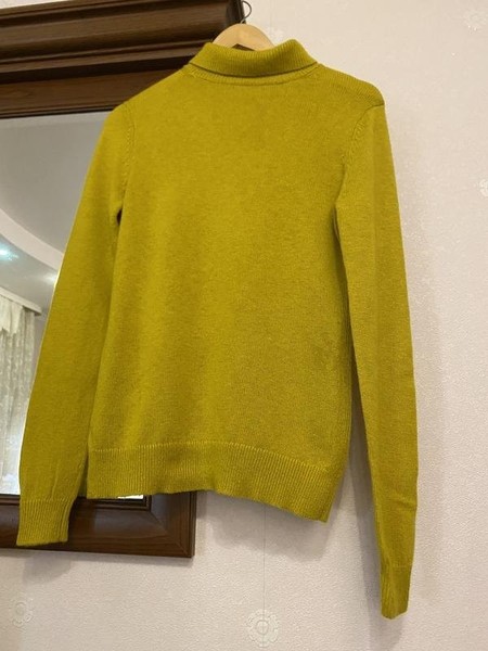 Women Laura Ashley Sweater Yellow Wool 36