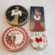 ART DECO AND CHRISTMAS THEMED GIFT BOXES x 4 FOR SPECIAL SMALL OR MINI GIFTS