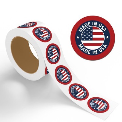 Made in USA Stickers   Round Labels for Small Business Packaging, Easy Peel