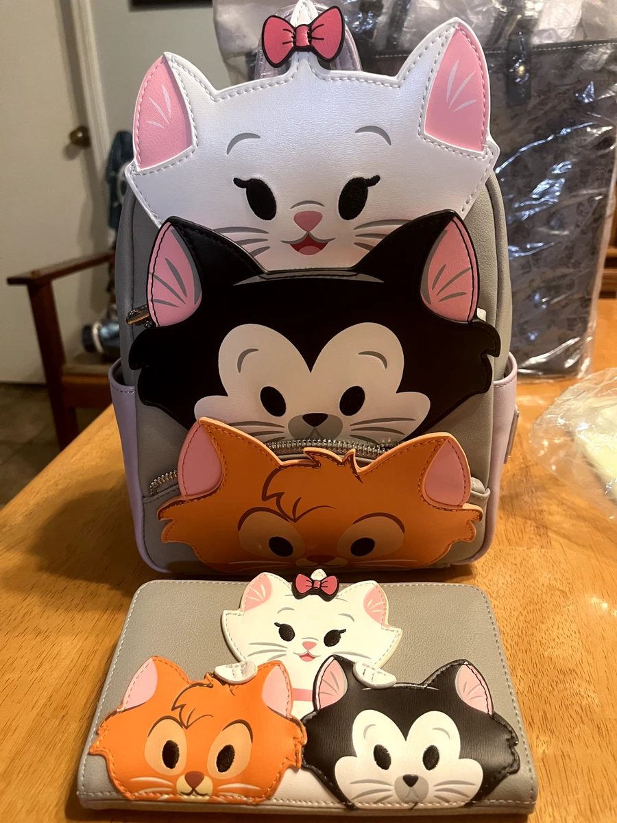 Disney Parks Loungefly Mini Backpack Cats Marie Figaro Oliver Matching Wallet