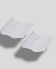 Club Room Men's 12 Pair Pack White Logo Cotton Liner No Show Socks Shoe 7-12