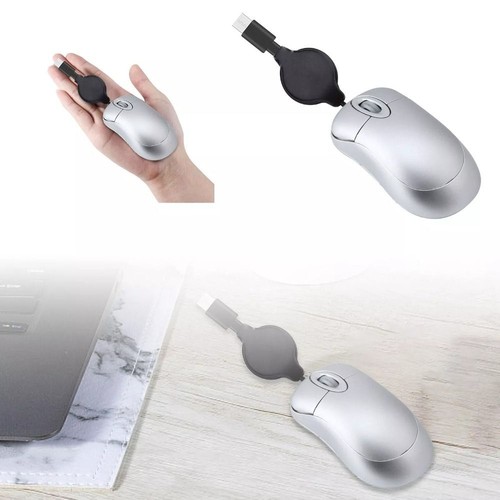 Type C Wired Mouse Mini Retractable Mouses Creative USB C Mouse