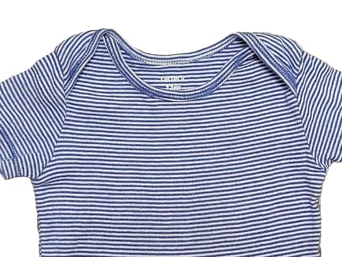 Carters Bodysuit Blue White Stripe Baby Boy 12 Months One Piece Short Sleeve - Picture 3 of 14