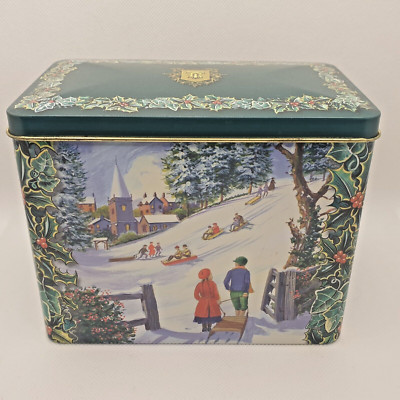 Ringtons Teedose ''Der erste Schnee'' 13 cm Weihnachtsszene mit Original Wappen