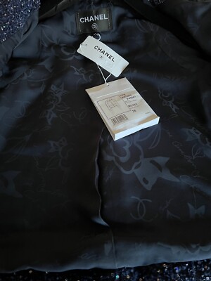 CHANEL 17A NEW TAGS TWEED FANTASY BLUE JACKET SEQUINS PEARLS CC