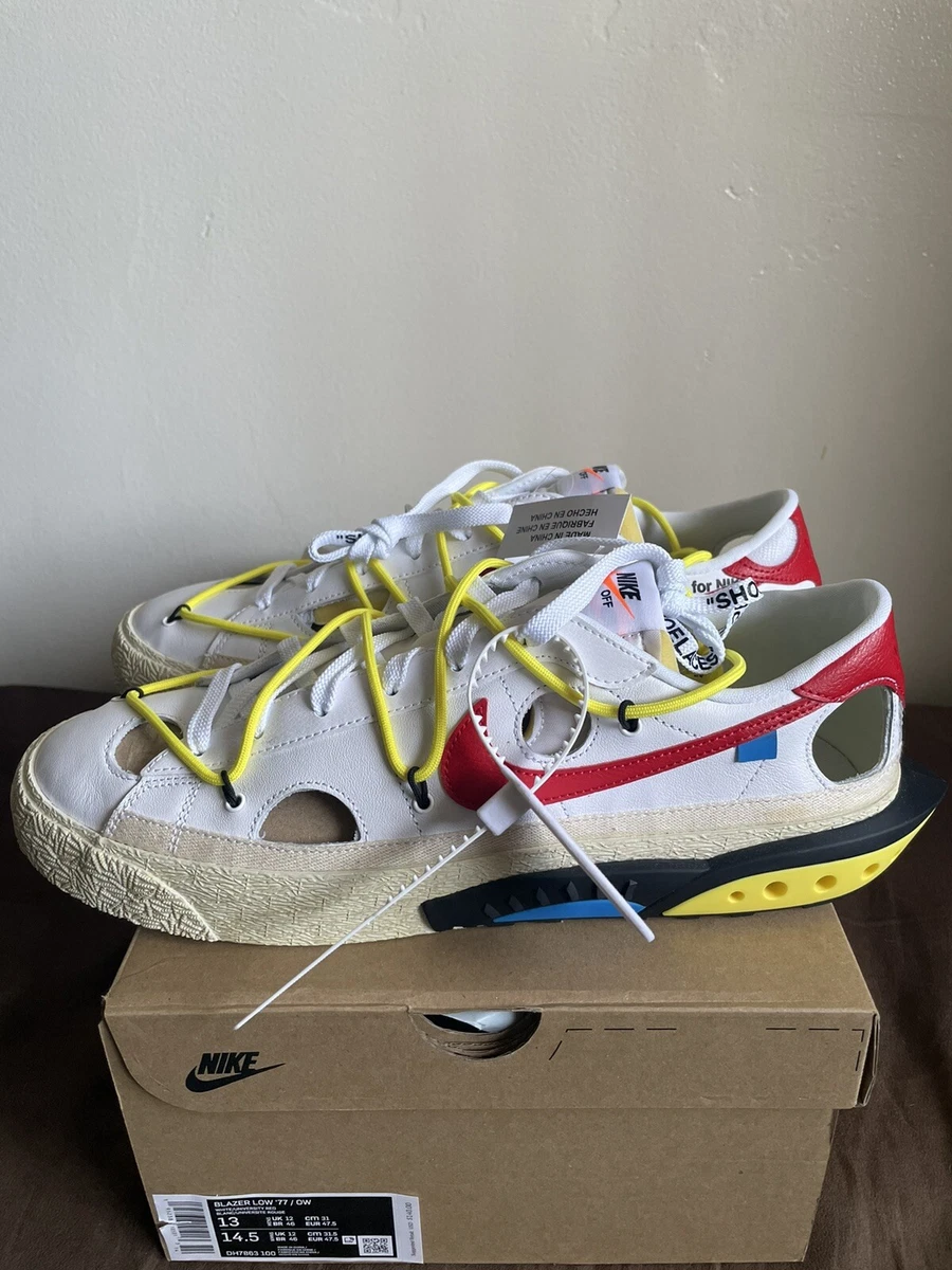 Off-White x Nike Blazer Low, University Red, Size 13, DS