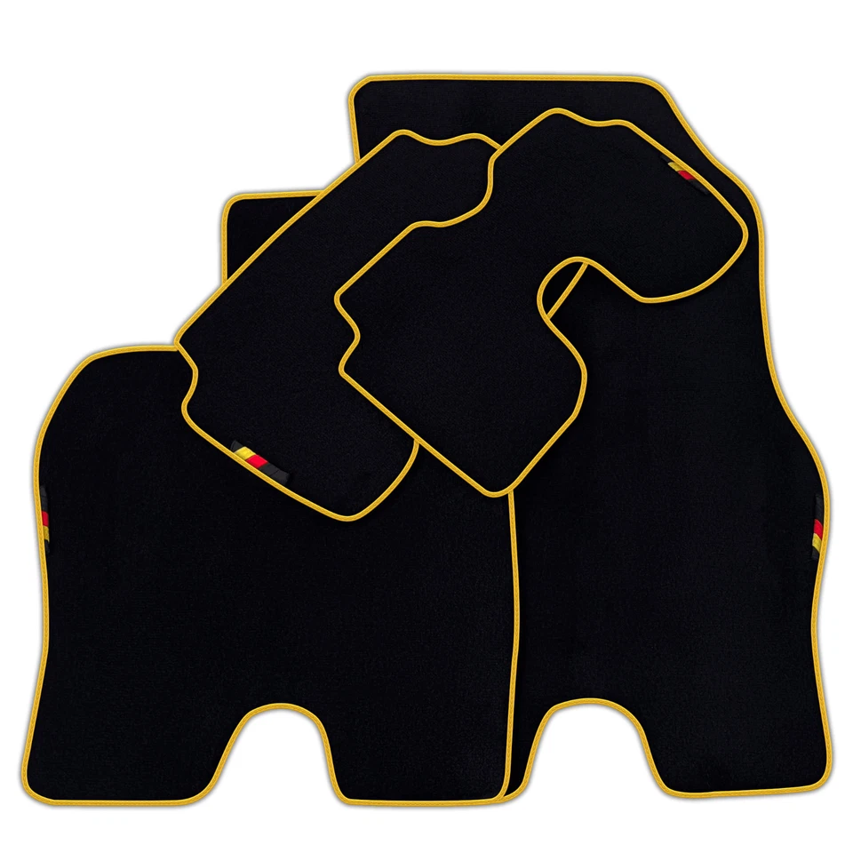 AutoWin Brand Black Floor Mats for BMW i8 (2014-2017) Orange Trim - Изображение 2 из 2