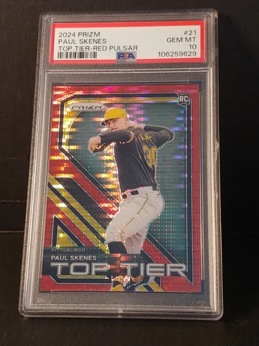 2024 Panini Prizm - Top Tier Paul Skenes #21 Red Pulsar  /399 (RC) GEM! PSA 10!
