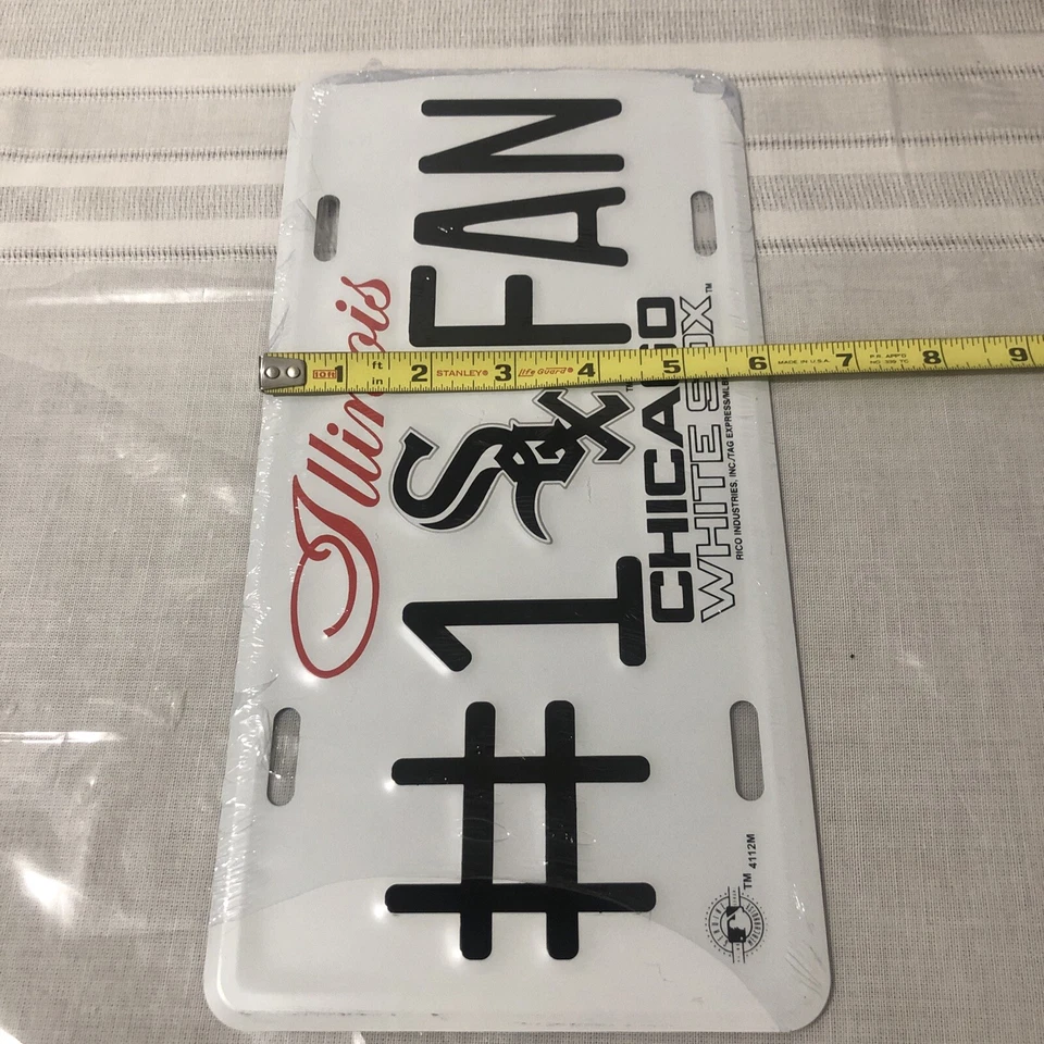 CHICAGO WHITE SOX METAL #1 SOX FAN LICENSE PLATE WHITE 6" X 12" NEW - Image 4 of 4