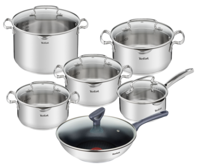 TEFAL DUETTO+ TOPFSET UND WOK DAILY COOK 28 CM 12-TEILIG TÖPFE PFANNE GLASDECKEL