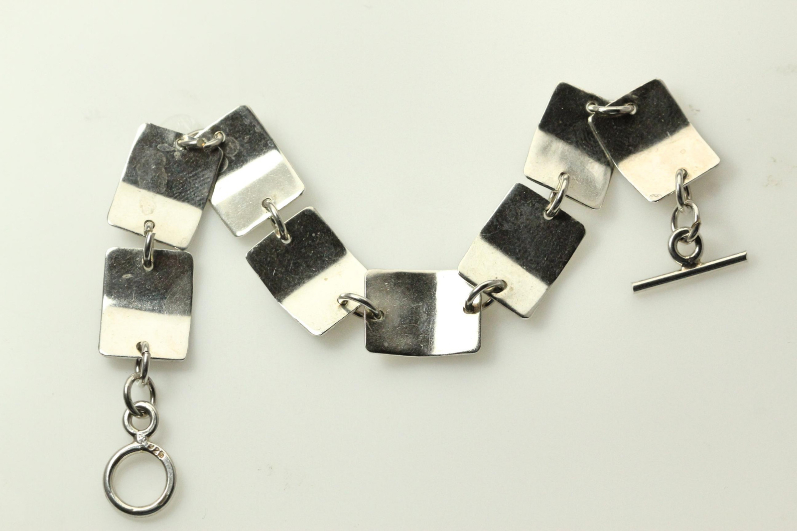 925 Sterling Silver 8" Rectangular Link Bracelet … - image 7