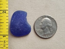 GENUINE PURE BEACH SEA GLASS SURF TUMBLED COBALT BLUE PENDANT NEAR FLAWLESS L02