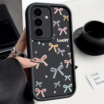 For Samsung S25 Ultra S24 S23 FE A16 A26 A15 Cute Bow Silicone Phone Case Cover