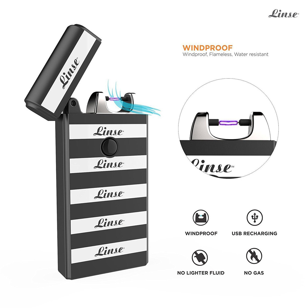 Plasma Electric Arc Flameless USB Rechargeable Windproof Cig