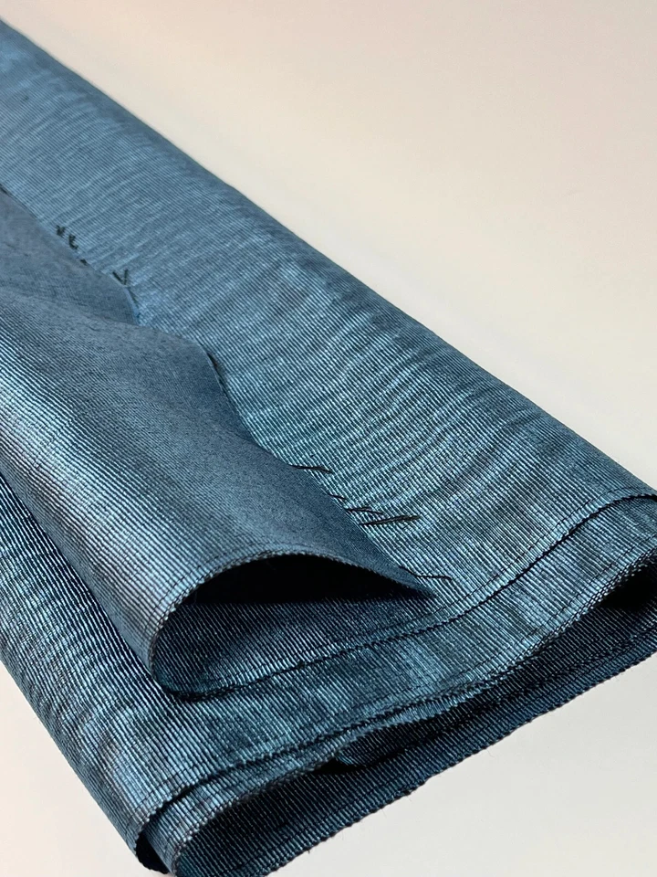 Blue Silk Moire Fabric, Luxury Home Textile Fabrics, Interior Fabric By 2 Meters - Image 2 of 4