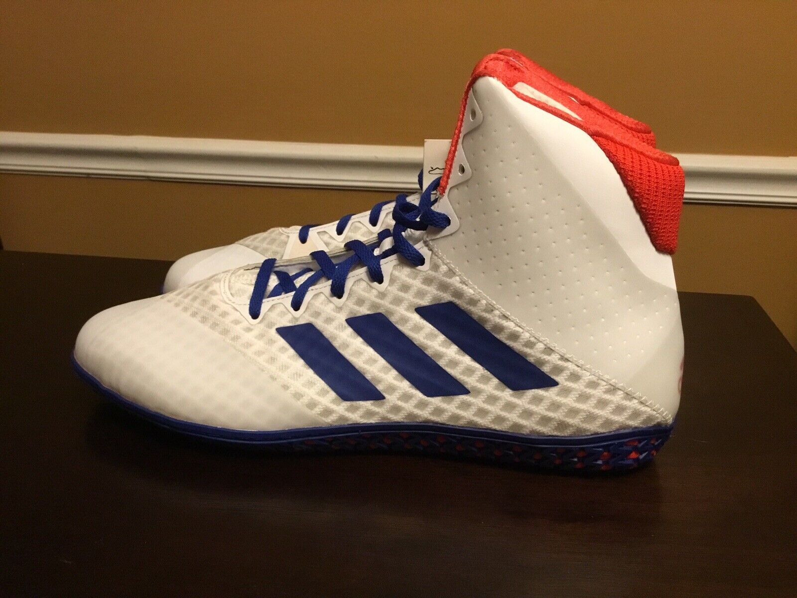 adidas Mat Wizard 4 Wrestling Shoes BOOTS Mens 12 Red White 