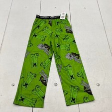 Minecraft Green Creeper Print Pajama Pants Boys Size 6/8 NEW