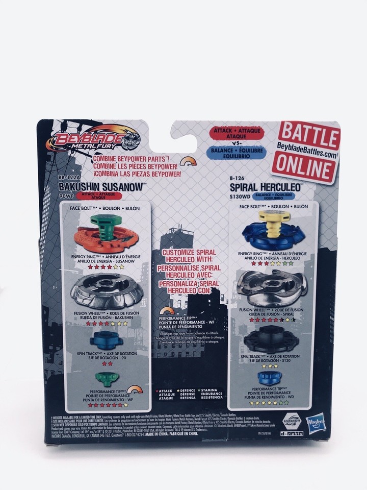 TOUPIE BEYBLADE BAKUSHIN Susanow BB-122 Metal Masters Hasbro