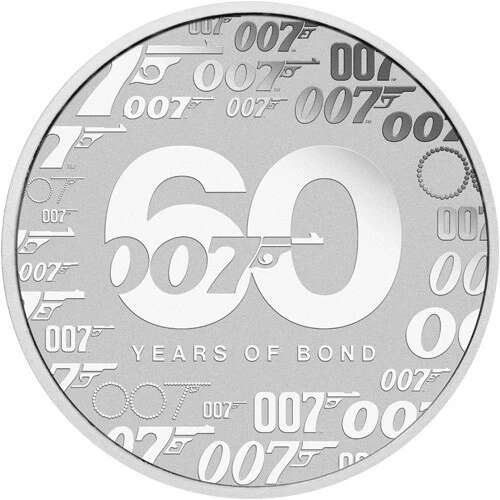 Ebay Live 25.1 9- 1 oz Silver 2022 Perth Mint 60 Years of Bond Coin - In Capsule