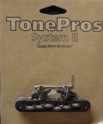 TP6R-B TonePros Standard Tuneomatic Bridge (small posts,  Roller  saddles), Blac