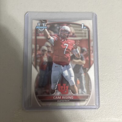 Cam Rising 2022 Bowman U Football # 76 1st Base Utah | eBay