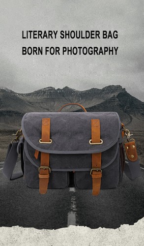Waterproof Canvas SLR Camera Bag Shoulder Carry Insert Case For Nikon Canon Sony - Picture 2 of 27