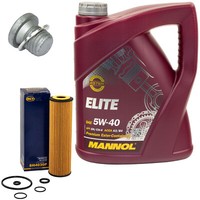 MotoröL Set 5W40 5 Liter + ÖLfilter SH 4030 P + Schraube FüR Mercedes C-Klasse