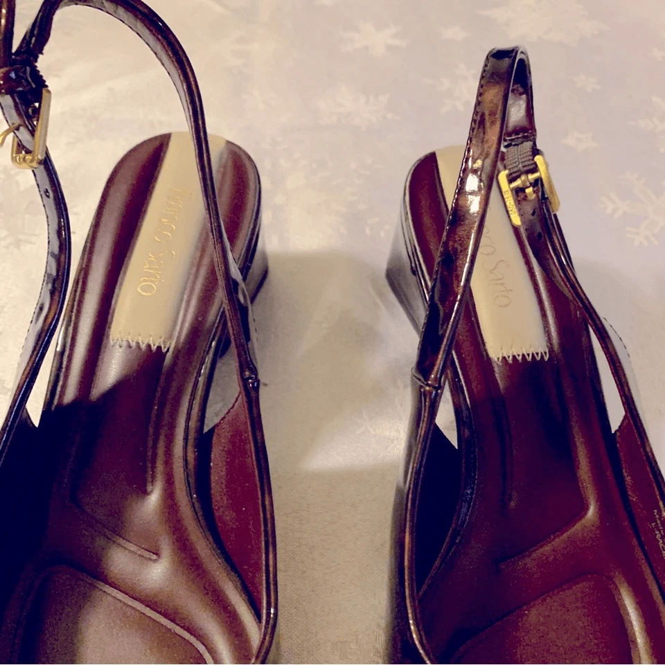 Zapatos de salón Franco Sarto con cordones estampado animal charol tacón bloque talla 6 nuevos sin etiquetas Foto 4 de 4