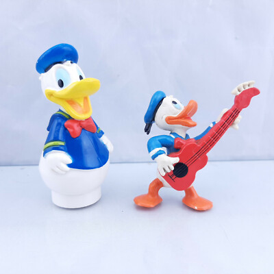 VTG Applause Disney Donald Duck w/ Guitar Plastic PVC Figure Topper Lot of 2