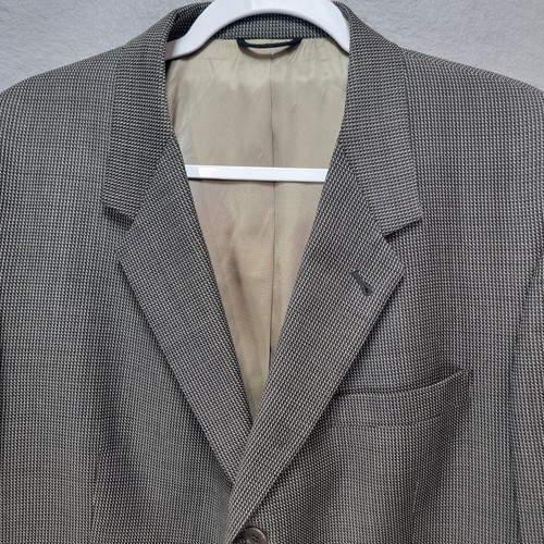 Kenneth Cole Sport Coat Jacket Men 44R Wool Houndstooth Brown Business USA Union - Picture 4 of 20