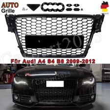 Waben Grill für Audi A4 B8 8K S4 2008-2012 Hochglänz Schwarz Kühlergrill Optik