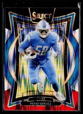 2024 Panini Select #87 Penei Sewell Black & Red Prizm Shock Detroit Lions