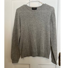 Charter Club 100 Cashmere Sweater Light Gray Crew Neck Womens M Minimalist FLAW