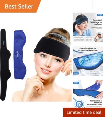 Adjustable Hands-Free Head Ice Pack for Migraines & Tension Relief, FSA Eligible