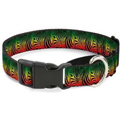 Plastic Martingale Collar Zebra Head Rasta Medium 11-17''