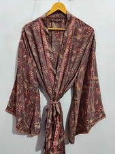 Kasturi Luxury Soft Silk Kimono, Ankle Length Silk Kimono Robe For Her L-1184