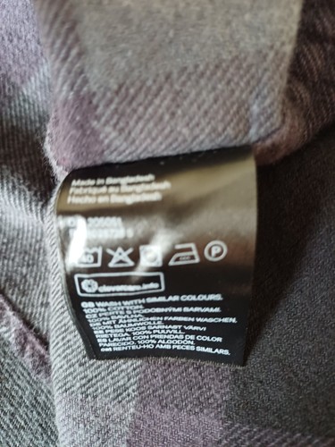Brand New H&M Relaxed Fit Black/Grey Cotton Checked Long Sleeved Shirt Size XXL - Picture 6 of 8