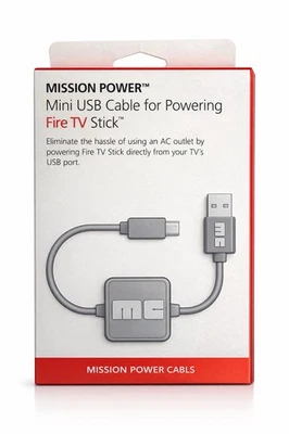 Mission USB Power Cable For Amazon Fire Tv Eliminates Streaming Stick Adapter UK