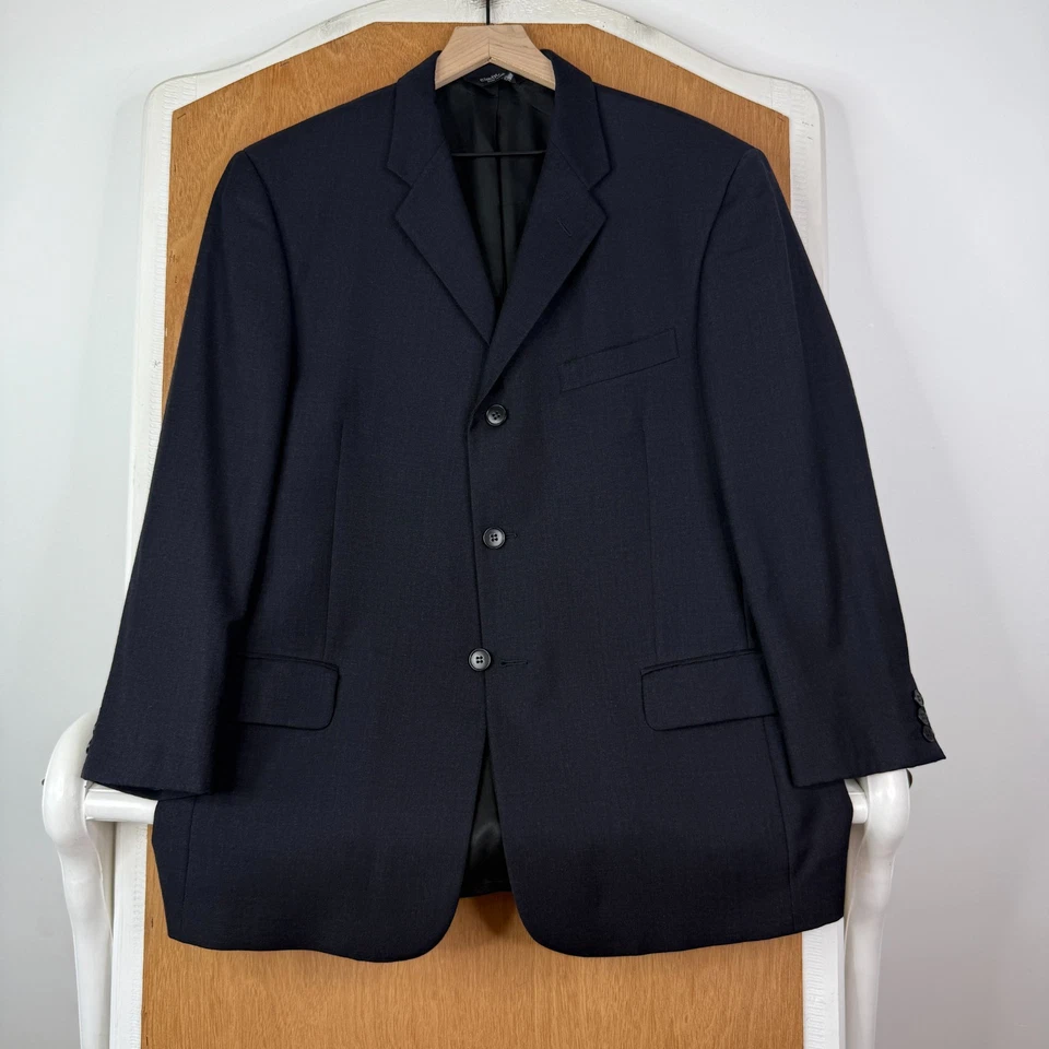 Calça de lã vintage Claiborne masculina 42S cinza 3 botões lona 34x26 plissada - Imagem 2 de 4