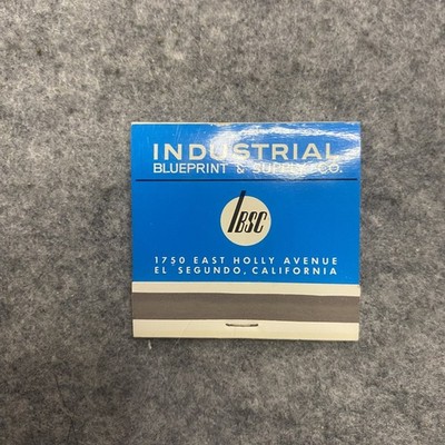Industrial Blueprint & Supply Co El Segundo 1950s L.A. Airport Matchbook