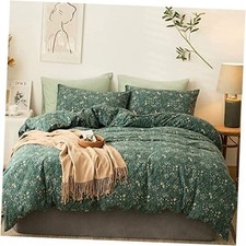 Vintage Style Garden Green King 104" x 90" A green Floral no Comforter 