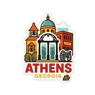 Athens Georgia Sticker Decal Vinyl Die-Cut City Skyline Landmark Design