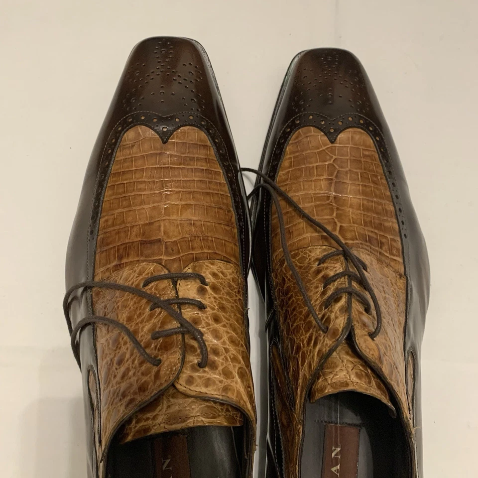 MEZLAN Sz 14 M Genuine Crocodile Leather Oxfords Dress Shoes - Image 2 of 4