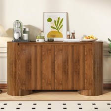Sideboard Buffet Cabinet with Storage, 60  Credenza Storage Cabinet with 4 Doors