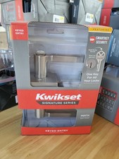 Kwikset Perth Satin Nickel Keyed Entry Door Handle Square SmartKey 97403-092