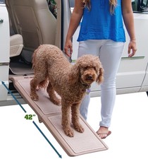 Pet Gear SupertraX Ramps for Dogs and Cats, Bi-Fold Half Ramp 42" L, Sand