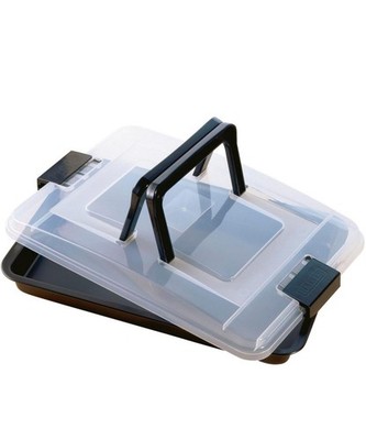 KAISER Backform Inspiration 2-tlg   Backblech mit Transporthaube & klappbarem Gr