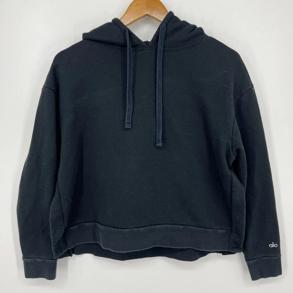 Sudadera con Capucha Alo Yoga New York Vaunt Para Mujer Talla M Negra Pullover Bolsillo Logo Foto 2 de 4
