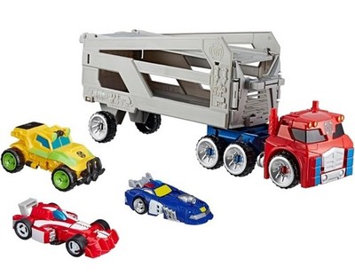 NEW Transforming Toy Set: Rescue Bots Academy 4-Pack with Optimus Prime Figures