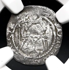 ENGLAND. Henry VIII. 1509-26. Silver Sovereign Penny, S-2352, Wolsey, NGC VF Det